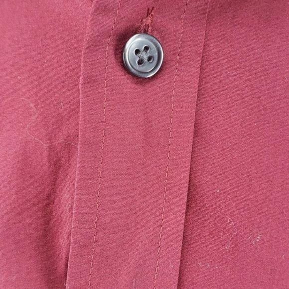 Express Men's Burgundy Fitted Button Down Long Sleeve Nice Shirt Size Large - Picture 5 of 10